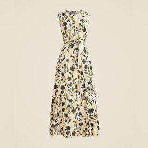 Floral Seamed midi dress with removable belt - Small